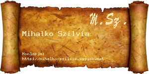Mihalko Szilvia névjegykártya