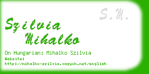 szilvia mihalko business card